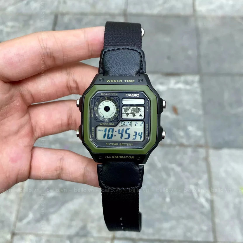Reloj Casio AE-1200WHB-1BV Negro Tela 100M
