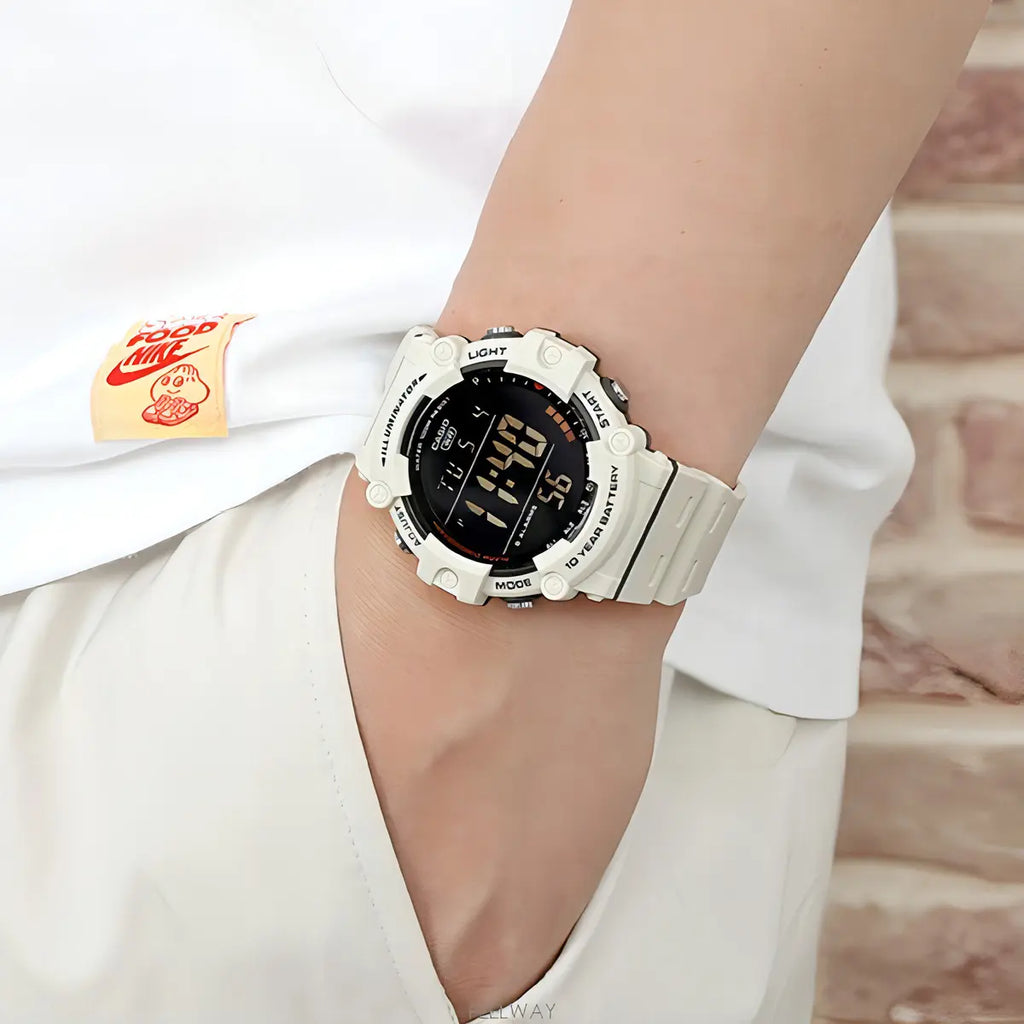 Reloj Casio AE-1500WH-8B2V Digital Blanco Gris Claro Pantalla Negativa 100M