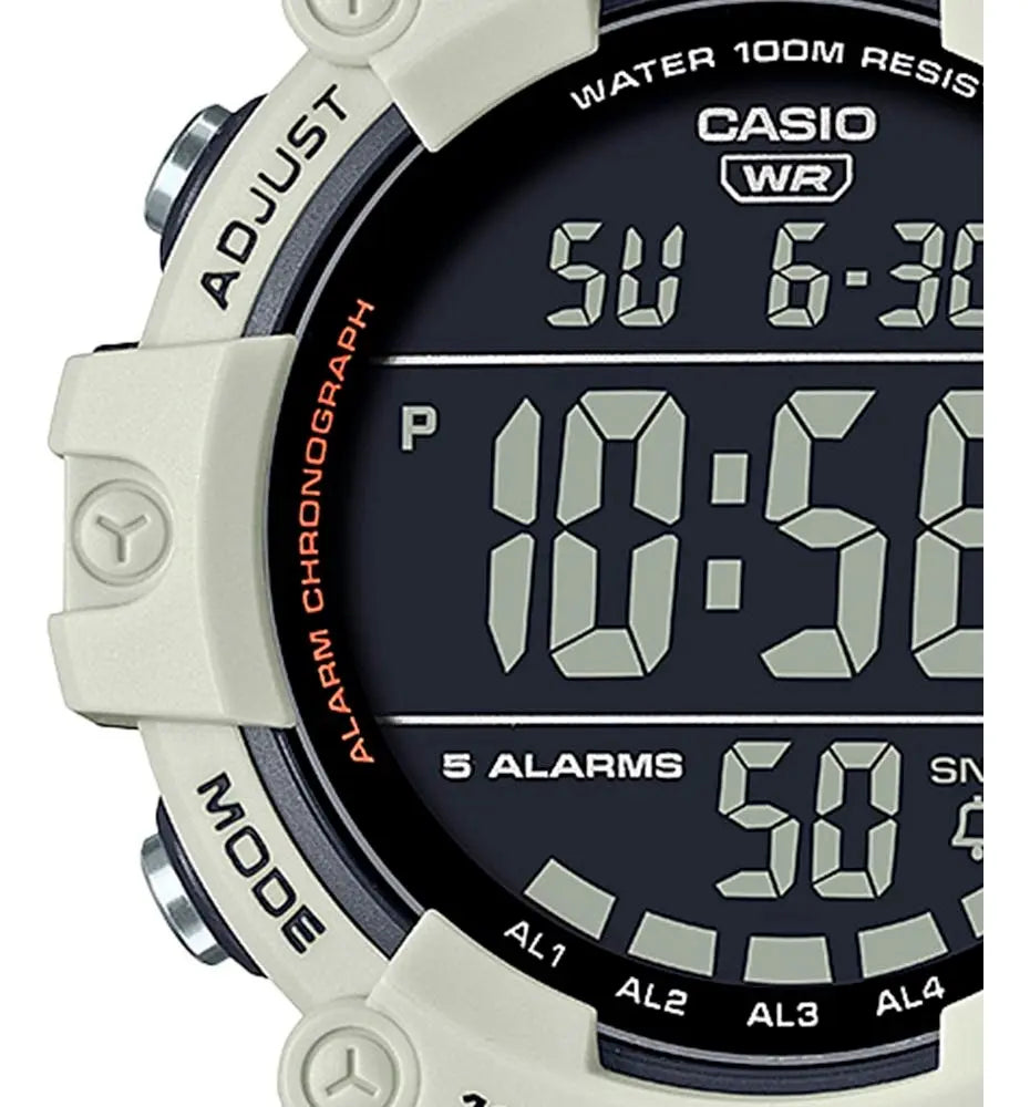 Reloj Casio AE-1500WH-8B2V Digital Blanco Gris Claro Pantalla Negativa 100M