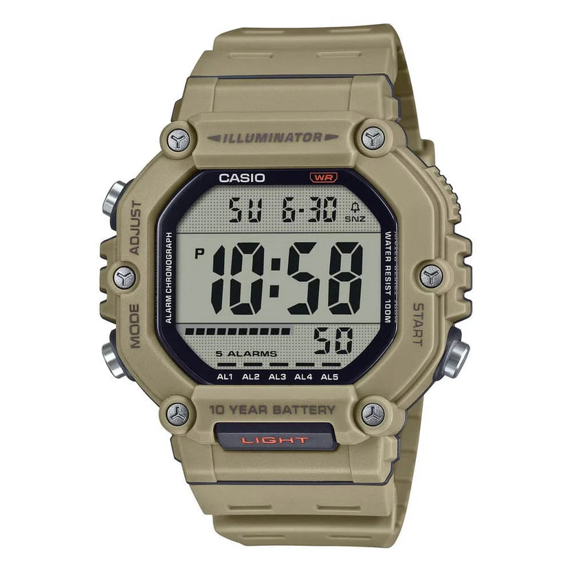 Reloj Casio AE-1600H-5AVDF Beige Digital 100M Batería 10 Años