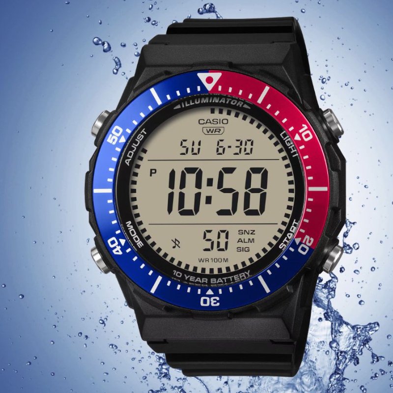 Reloj Casio AE-1700H-1A2V Digital Negro Detalles Azules 100M