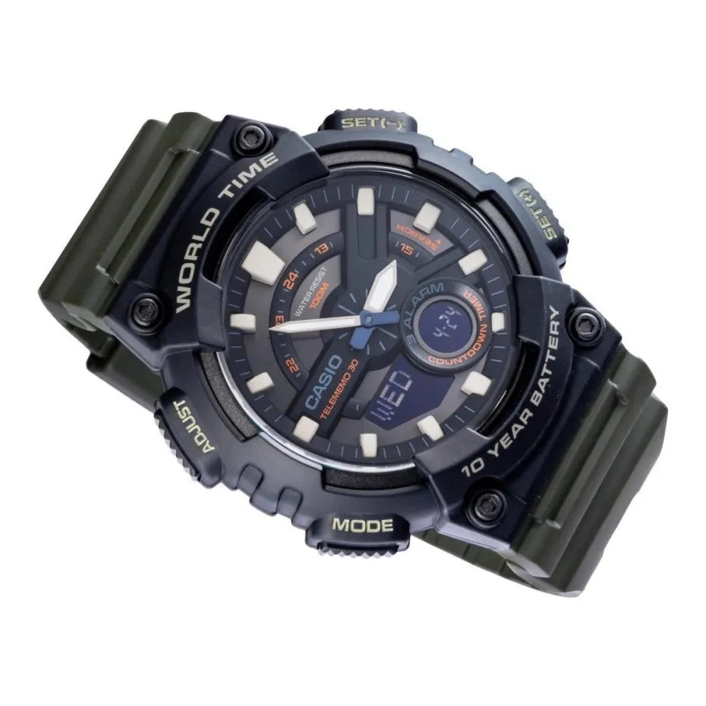 Reloj Casio AEQ-110W-3AV Verde Resina 100M