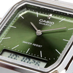 Reloj Casio AQ-230A-3AMQY Vintage Acero Inoxidable Oliva Analógico Digital