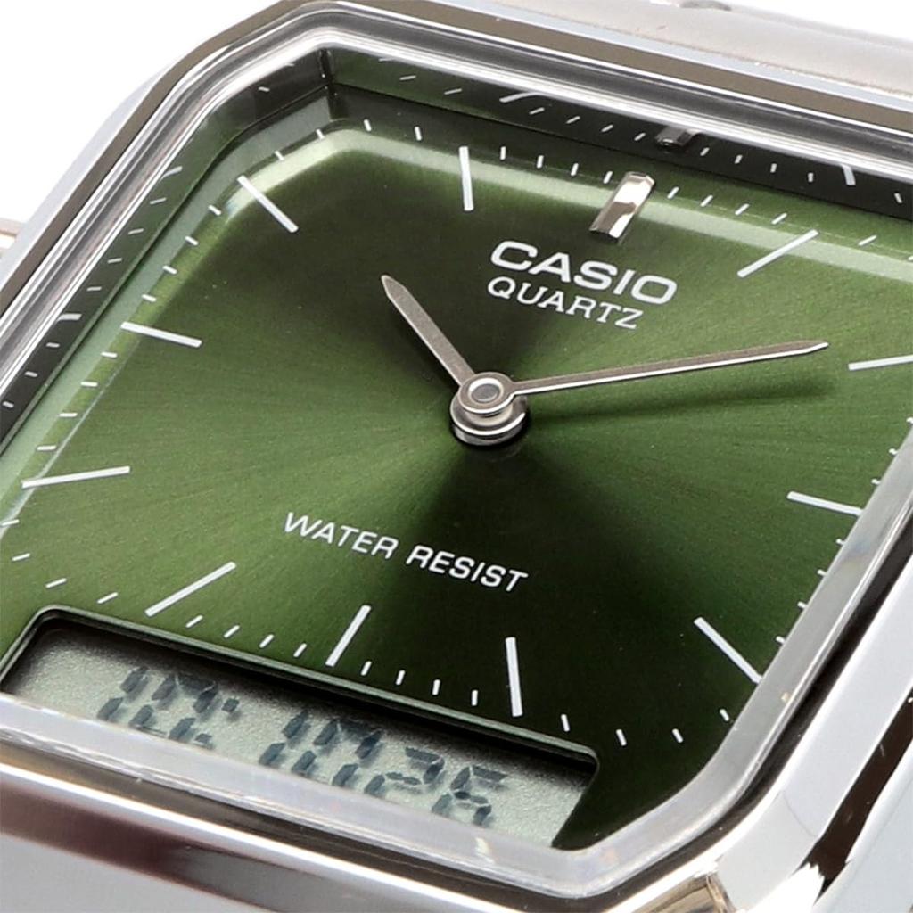 Reloj Casio AQ-230A-3AMQY Vintage Acero Inoxidable Oliva Analógico Digital