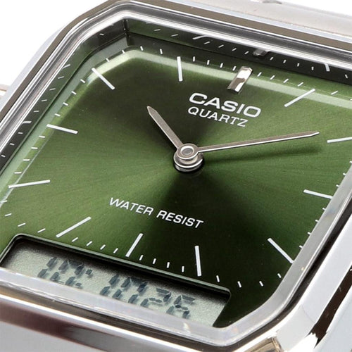 Reloj Casio AQ-230A-3AMQY Vintage Acero Inoxidable Oliva Analógico Digital