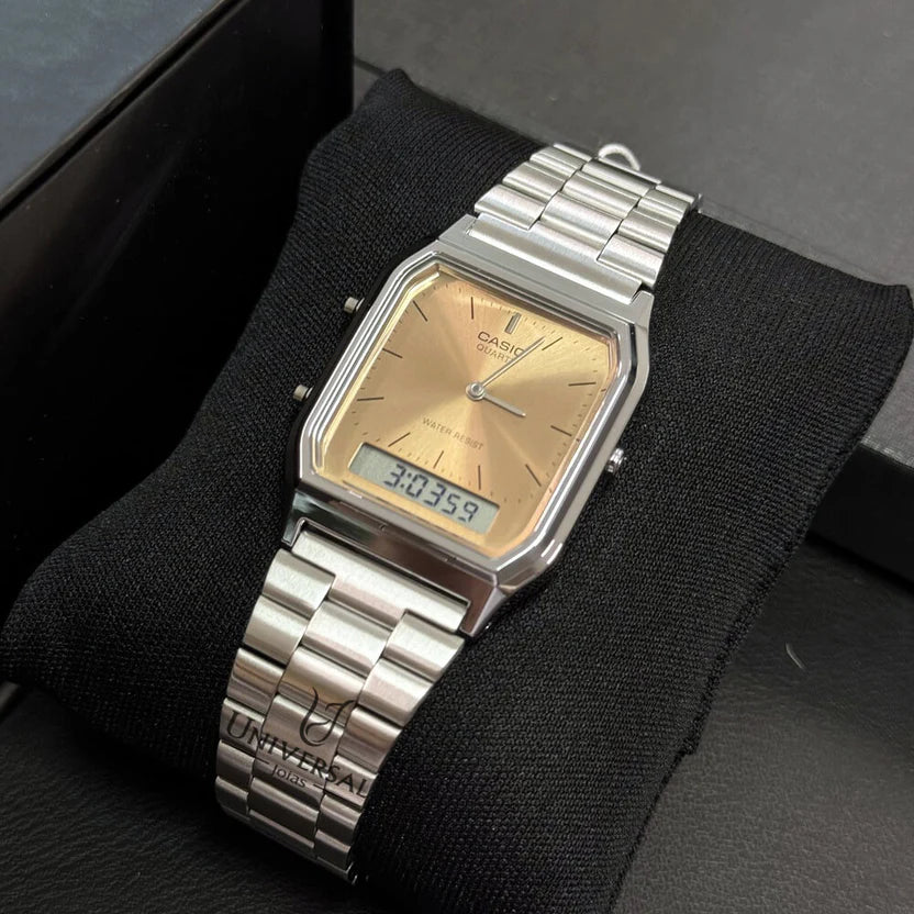 Reloj Casio AQ-230A-4AMQY Vintage Acero Inoxidable Analógico Digital