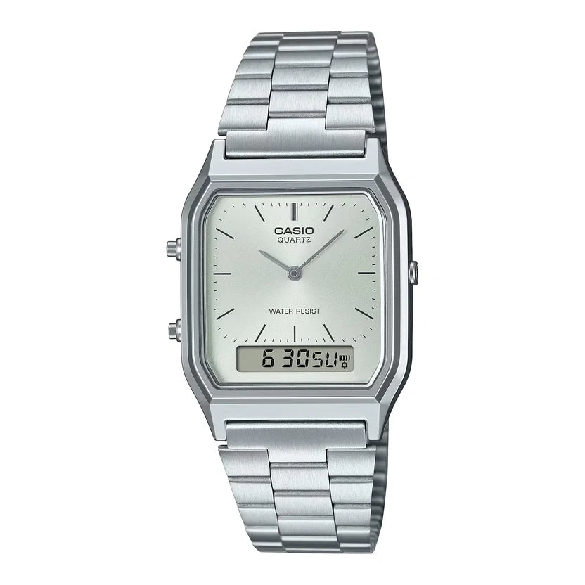 Reloj Casio Vintage AQ-230A-7AMQYDF Plateado Analógico Digital
