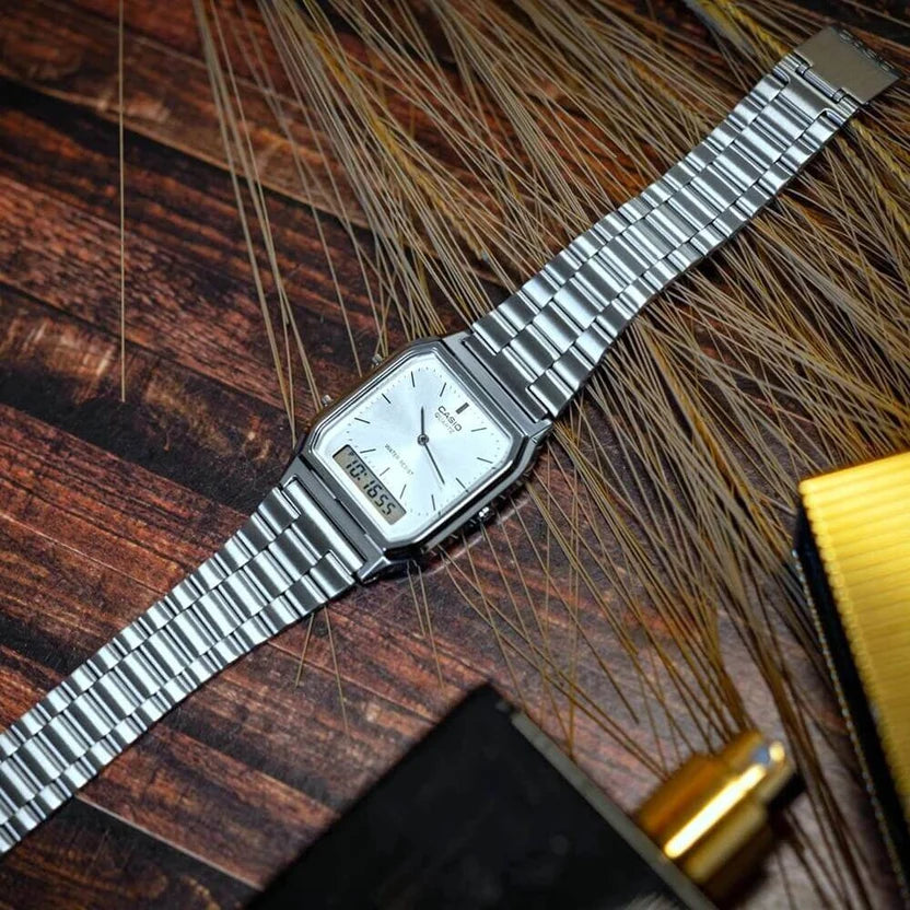 Reloj Casio Vintage AQ-230A-7AMQYDF Plateado Analógico Digital