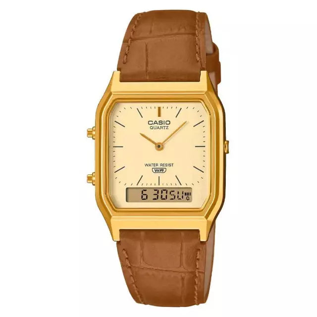 Reloj Casio AQ-230EGL-9ADF Dorado Cuero Water Resistant