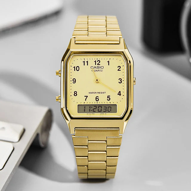 Reloj Casio AQ-230GA-9BMQ Dorado Vintage Water Resistant