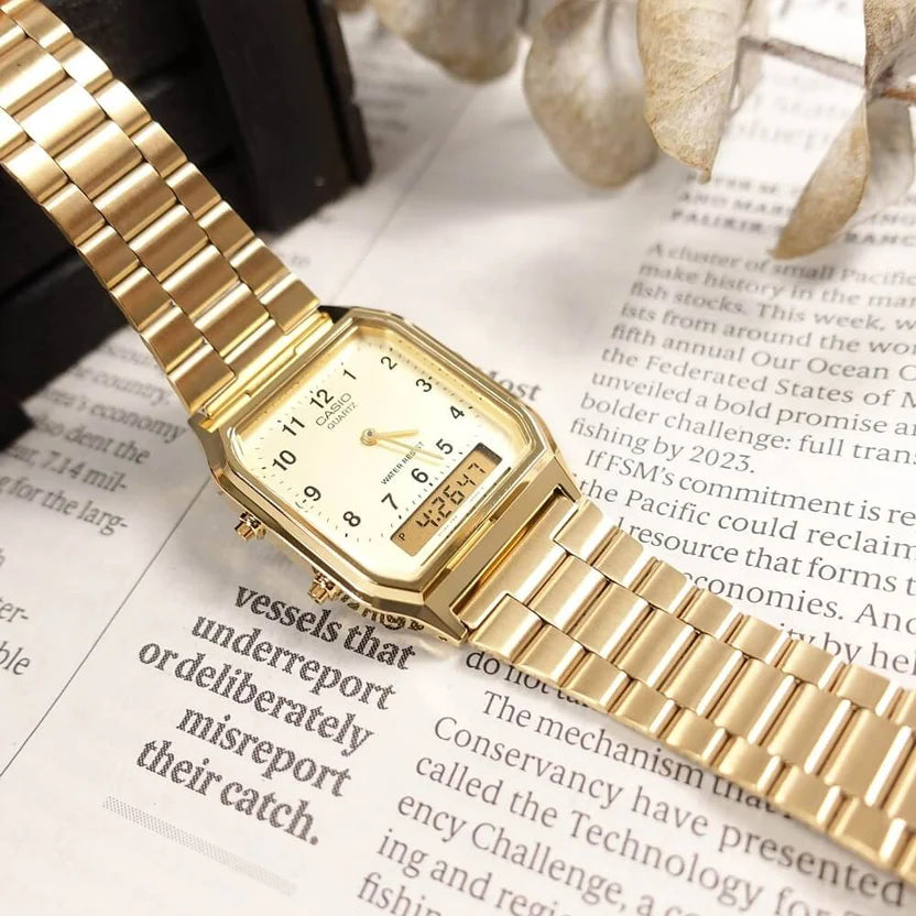Reloj Casio AQ-230GA-9BMQ Dorado Vintage Water Resistant