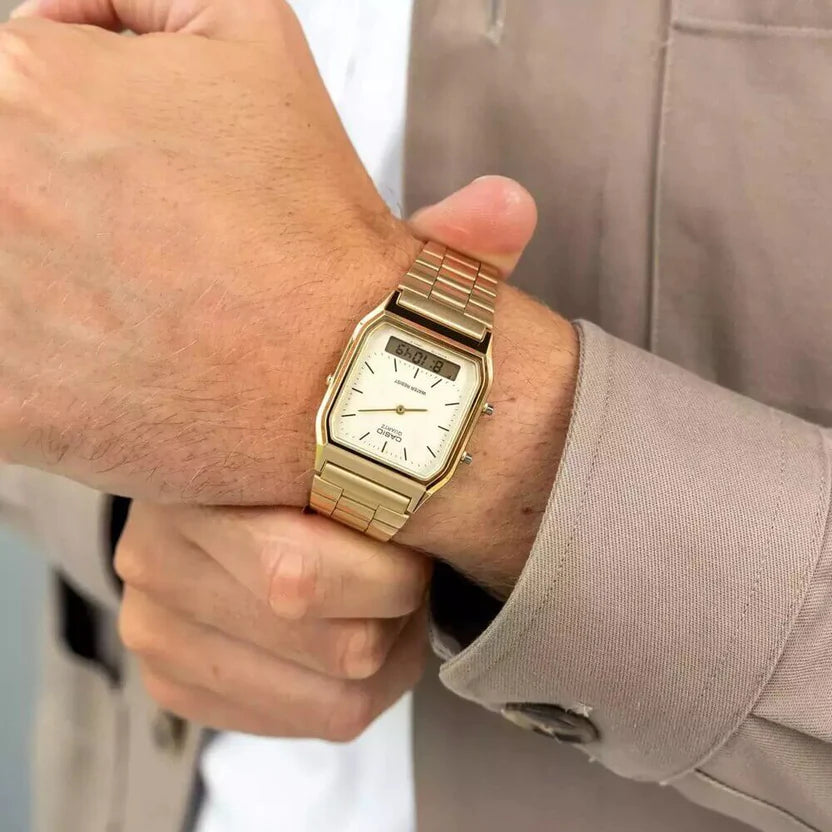 Reloj Casio AQ-230GA-9DM Dorado Vintage Ana-Digi