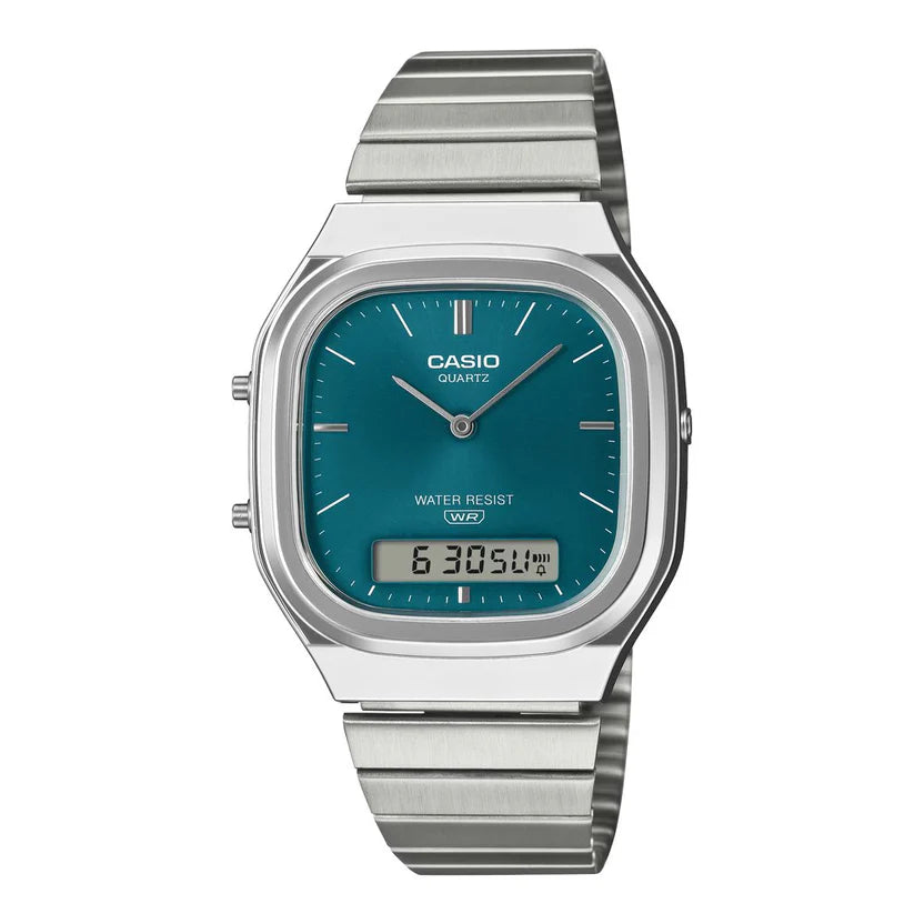 Reloj Casio AQ-240E-3A Analógico Digital Vintage Acero Inoxidable