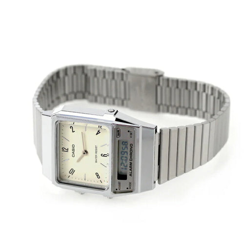 Reloj Casio AQ-800E-7A2DF Blanco Acero Vintage