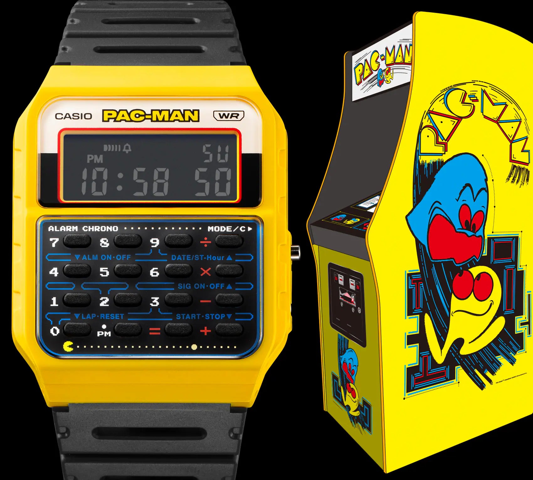 Reloj Casio CA-53WPC-1B PAC-MAN Edición Especial Calculadora