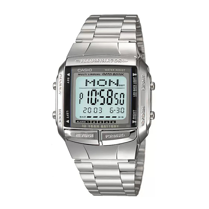 Reloj Casio DB-360-1A Digital Databank Plateado Acero Inoxidable