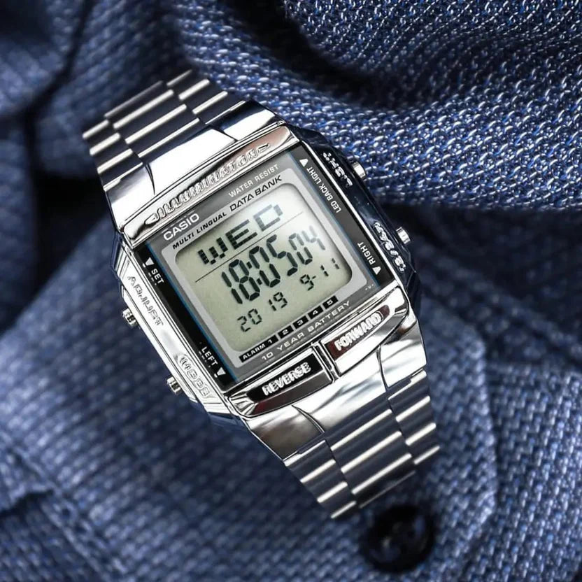 Reloj Casio DB-360-1A Digital Databank Plateado Acero Inoxidable