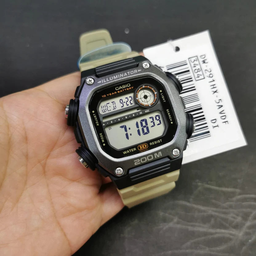 Reloj Casio DW-291HX-5AVDF Digital 200M Batería 10 Años
