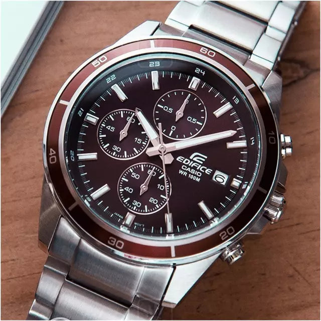 Reloj Casio Edifice EFR-526D-5CVUDF Marrón Rojizo Cronógrafo 100M