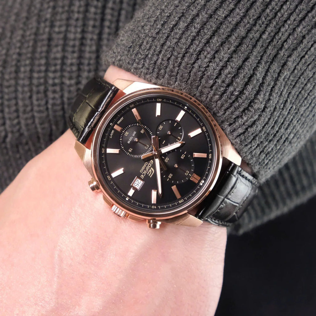 Reloj Casio Edifice EFV-610ECL-1AUDF Negro Cuero 100M