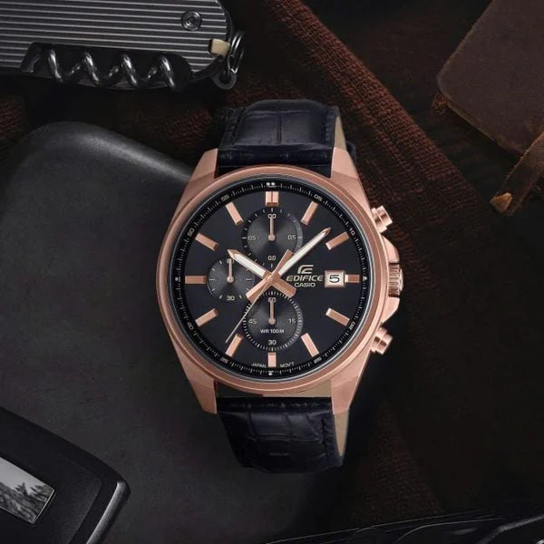 Reloj Casio Edifice EFV-610ECL-1AUDF Negro Cuero 100M