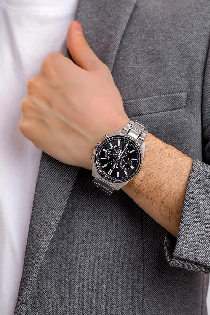 Reloj Casio EDIFICE EFV-650D-1AV Acero Inoxidable Esfera Negra 100M