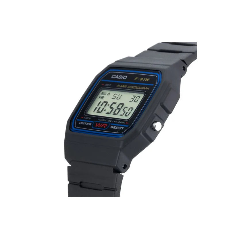 Reloj Casio F-91W-1 Negro Digital Clásico Resina