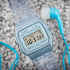 Reloj Casio F-91WS-2DF Digital Azul Translúcido Retro Resina