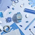 Reloj Casio F-91WS-2DF Digital Azul Translúcido Retro Resina