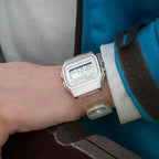 Reloj Casio F-91WS-7DF Digital Blanco Translúcido Retro Resina