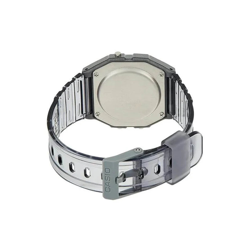 Reloj Casio F-91WS-8DF Digital Gris Translúcido Retro Resina