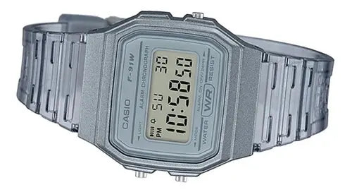 Reloj Casio F-91WS-8DF Digital Gris Translúcido Retro Resina
