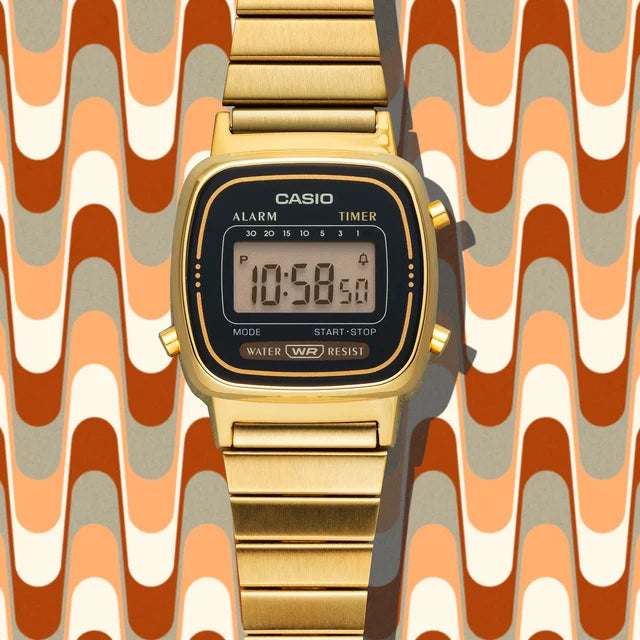 Reloj Casio Vintage LA670WGA-1DF Dorado Digital para Dama