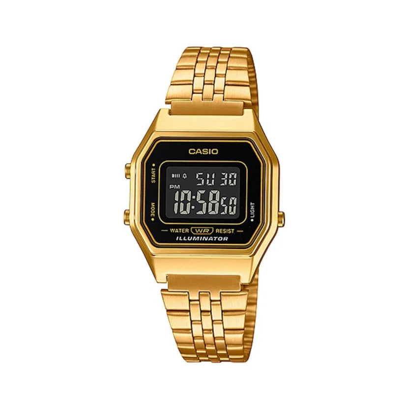 Reloj Casio LA680WGA-1B Dorado Digital Vintage Cronómetro Alarma