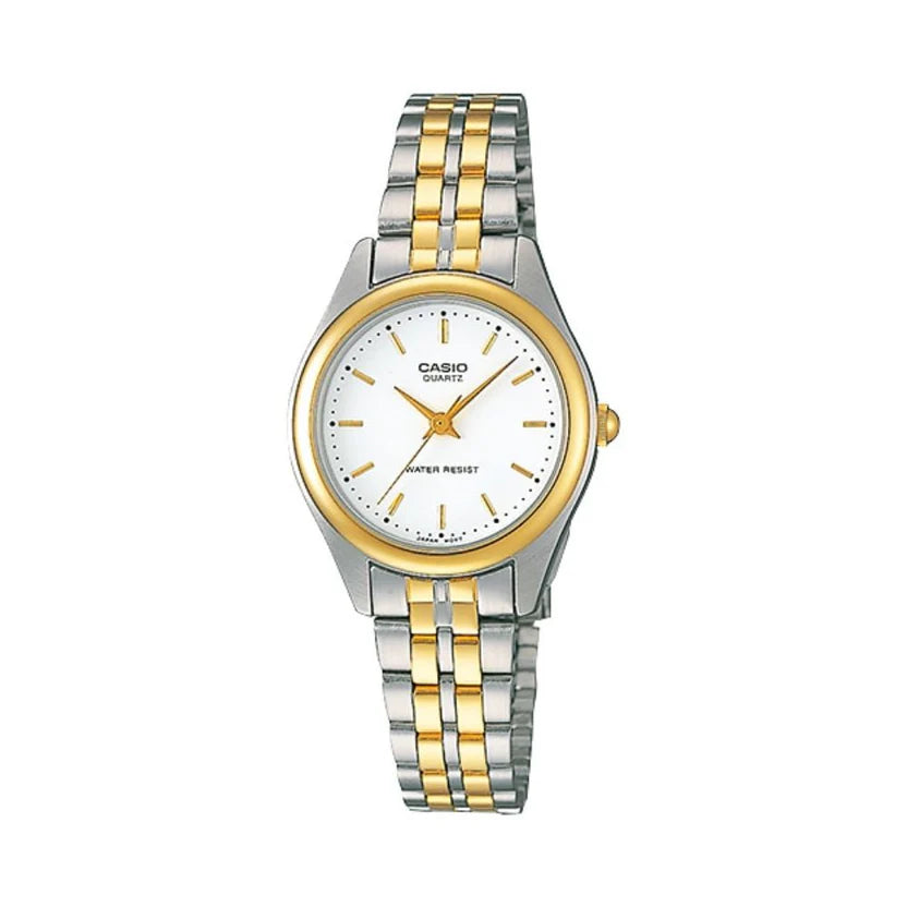 Reloj Casio LTP-1129G-7ARDF Dorado Acero Inoxidable Esfera Blanca Clásico
