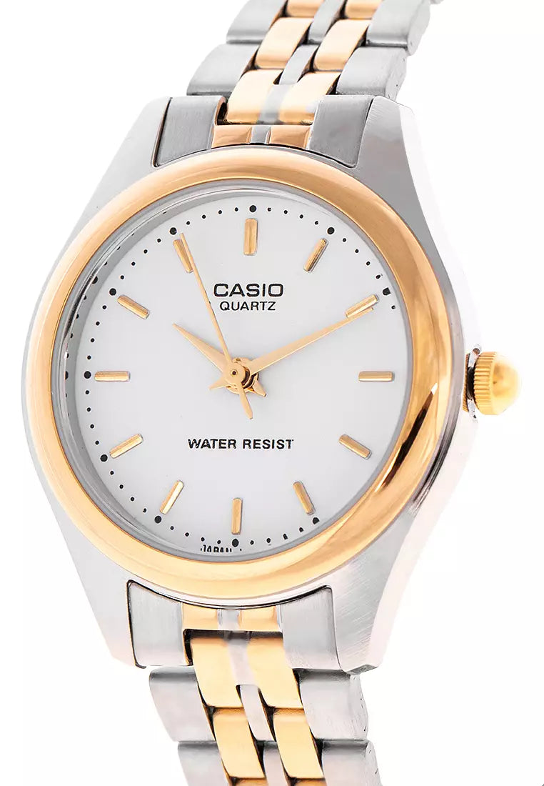 Reloj Casio LTP-1129G-7ARDF Dorado Acero Inoxidable Esfera Blanca Clásico
