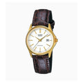 Reloj Casio LTP-1183Q-7ADF Dorado Cuero Genuino Fecha