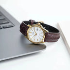 Reloj Casio LTP-1183Q-7ADF Dorado Cuero Genuino Fecha