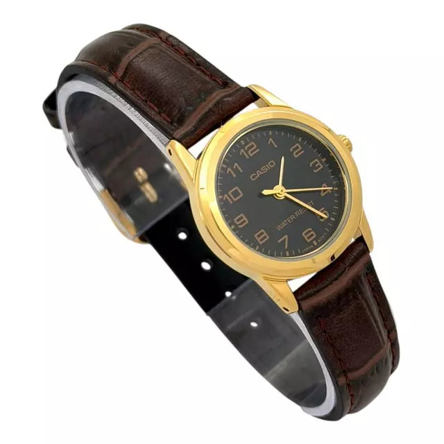 Reloj Casio LTP-V001GL-1BUDF Dorado Cuero Cristal Mineral