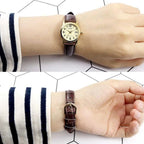 Reloj Casio LTP-V002GL-9B Dorado Cuero Marrón Water Resistant