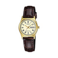 Reloj Casio LTP-V006GL-9B Dorado Cuero Marrón