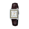 Reloj Casio LTP-V007L-7E2 Correa de Cuero Negro Esfera Blanca Clásico Elegante