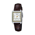 Reloj Casio LTP-V007L-7E2 Correa de Cuero Negro Esfera Blanca Clásico Elegante