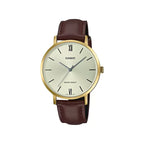 Reloj Casio LTP-VT01GL-9BUDF Dorado Cuero Cristal Mineral