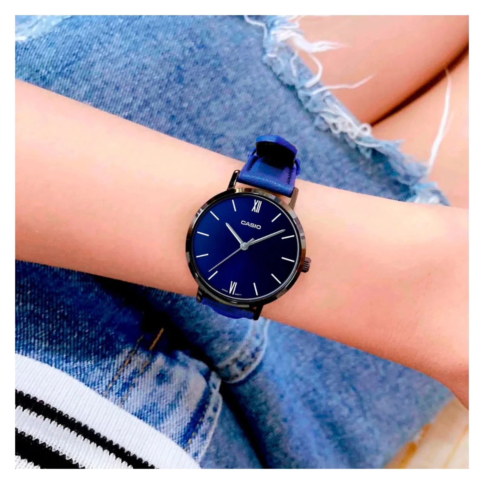 Reloj Casio LTP-VT02BL-2A Azul Cuero Azul Water Resistant