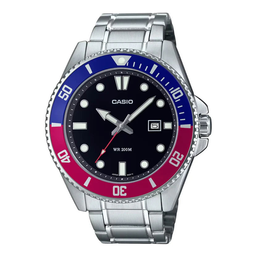 Reloj Casio MDV-107D-1A3VDF Duro Pepsi Acero Inoxidable 200M