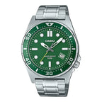 Reloj Casio MTD-135D-3AV Acero Inoxidable Esfera Verde Deportivo 100M