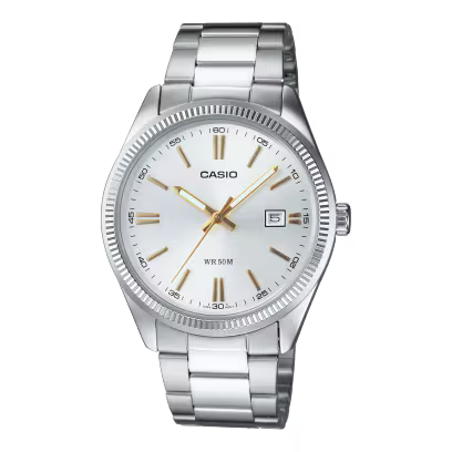 Reloj Casio MTP-1302D-7A2V Acero Inoxidable Blanco Fecha 50M