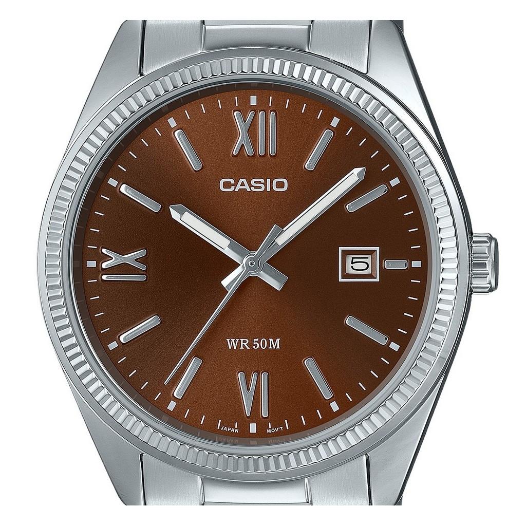 Reloj Casio MTP-1302DD-5AV Acero Inoxidable Esfera Café Sunburst 50M