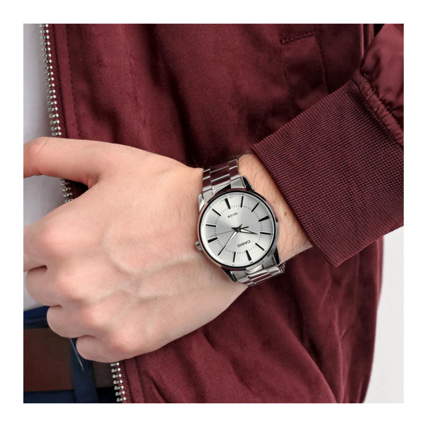 Reloj Casio MTP-1303DD-7AV Blanco Acero